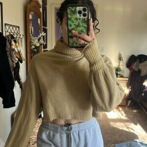 Cropped princess Polly turtleneck sweater
